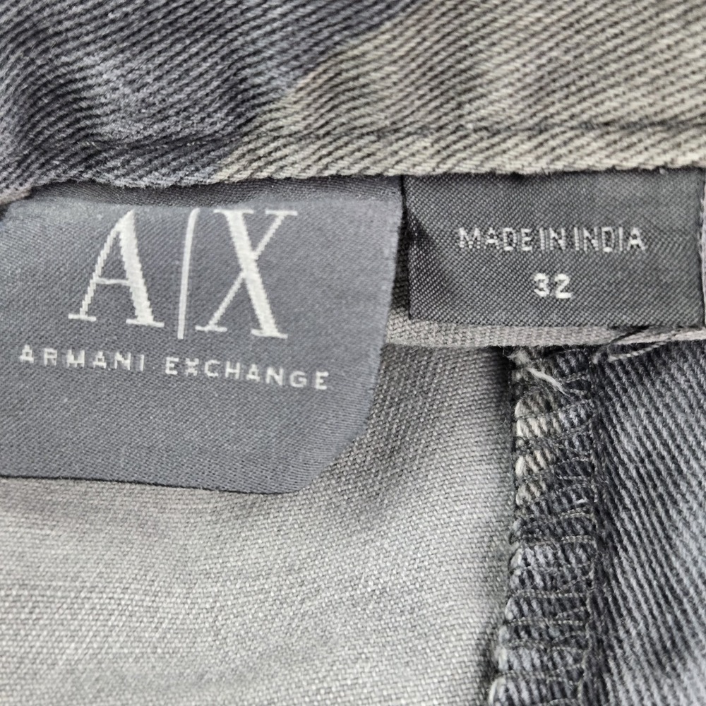 Armani Exchange Men Shorts 32 Gray Cargo Camouflage Belted Grunge Skater Y2K - Picture 3 of 10
